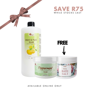 Soak Powder 250g & Mani & Pedi Soak 1L + Bath Salt 200g (FREE)