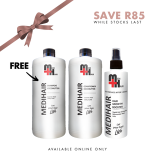 Cocobutter Conditioner 1L + Hair Growth Booster 250 ML + Cocobutter Shampoo 1L(FREE)